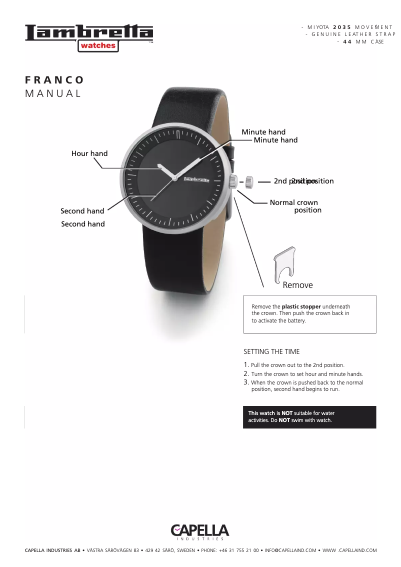 Page 1 of the manual User Manual Lambretta Franco