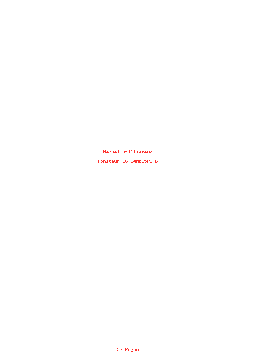 Page 1 de la notice Manuel utilisateur LG 24MB65PD-B