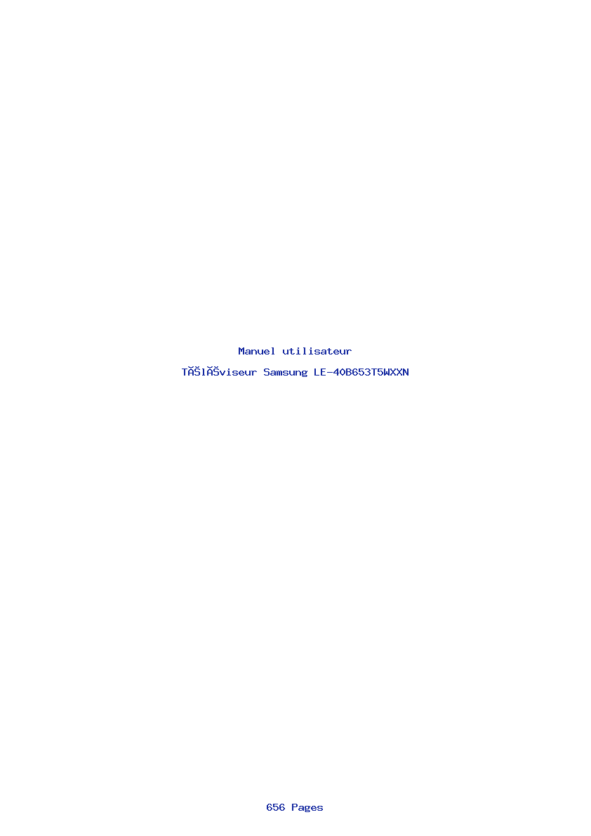 Page 1 de la notice Manuel utilisateur Samsung LE-40B653T5WXXN