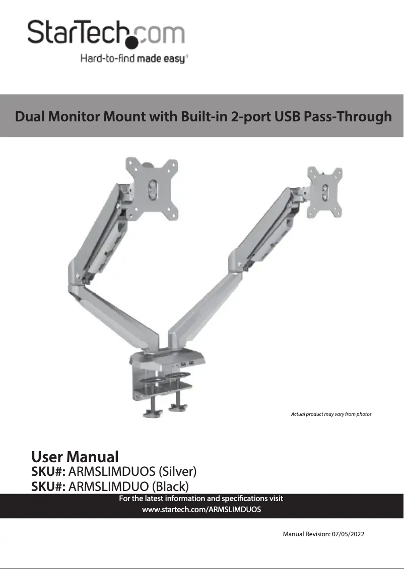 Página 1 del manual Manual de usuario StarTech.com ARMSLIMDUO