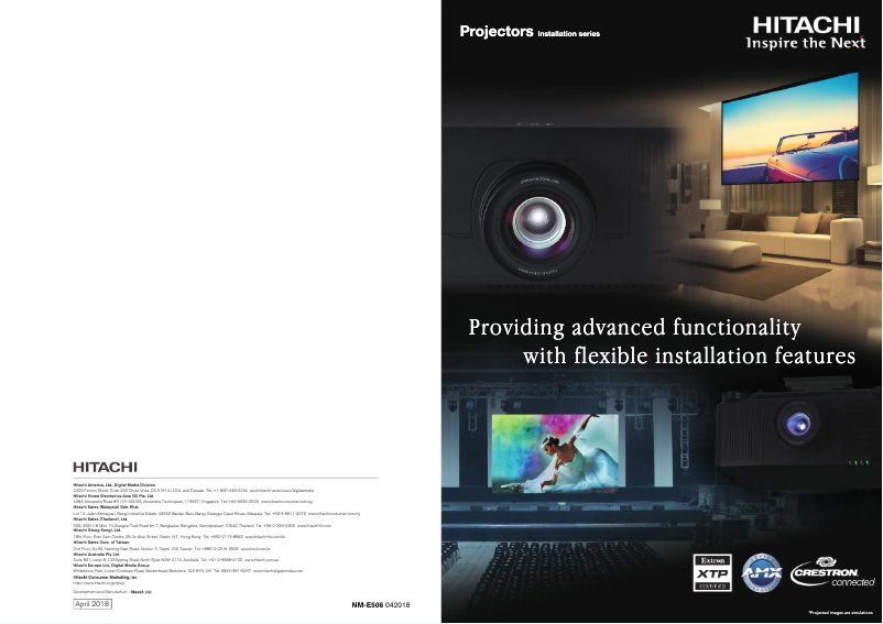 Page 1 de la notice Guide d'installation Hitachi CP-WU5505