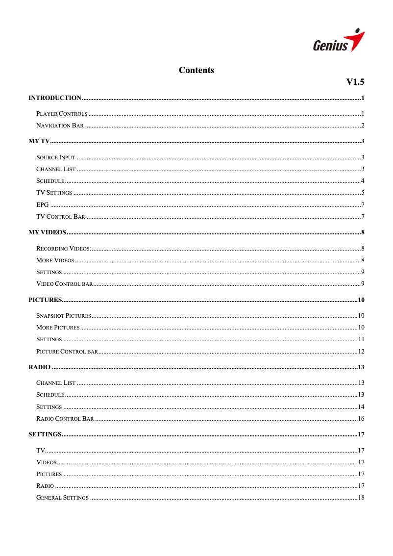 Page 1 de la notice Manuel utilisateur Genius TVGo DVB-T03