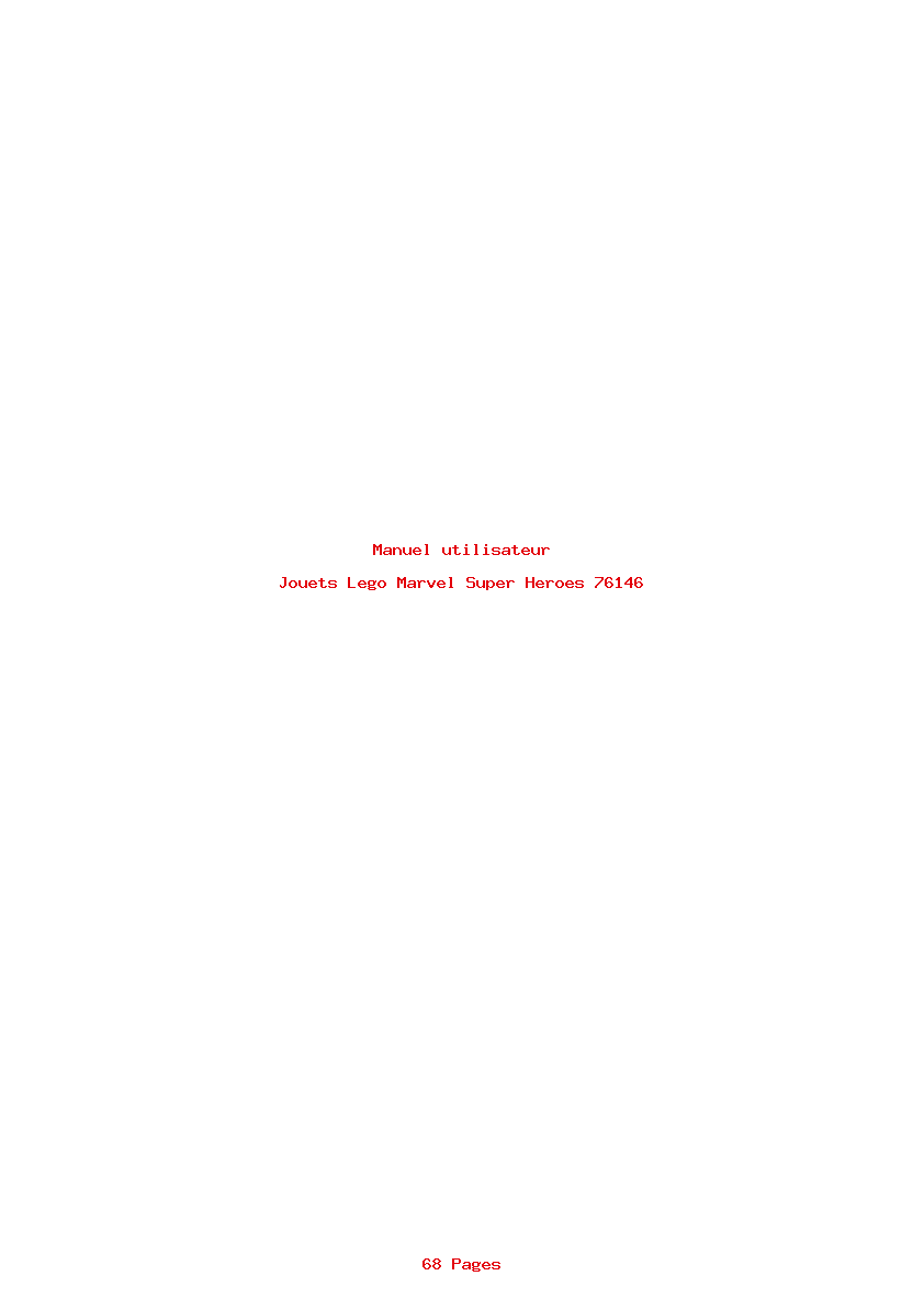 Page 1 de la notice Manuel utilisateur Lego Marvel Super Heroes 76146