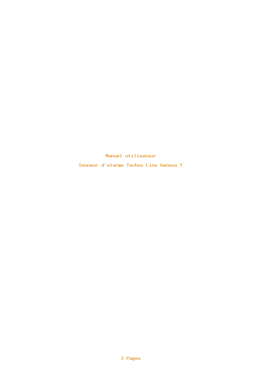 Page 1 de la notice Manuel utilisateur Techno Line Geneva T