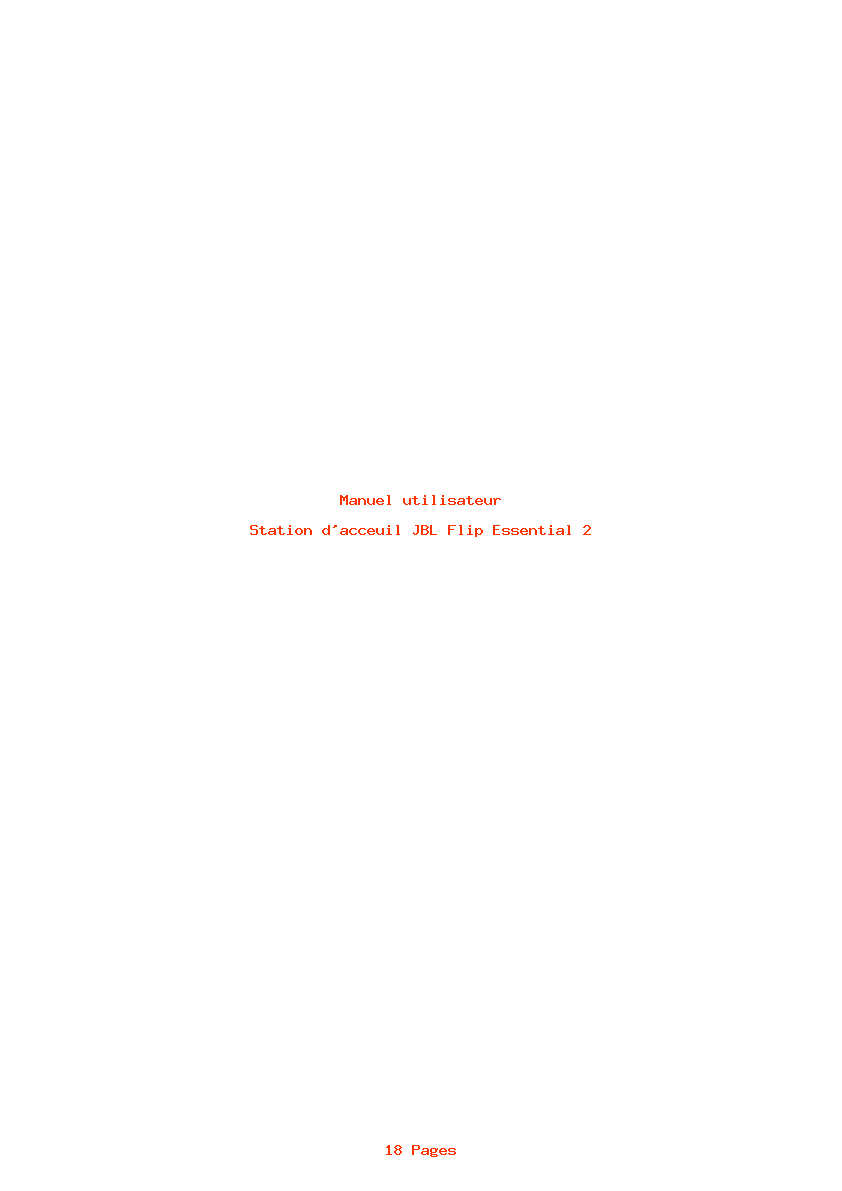 Page 1 de la notice Manuel utilisateur JBL Flip Essential 2