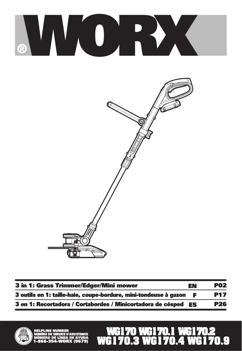 Page 1 de la notice Manuel utilisateur Worx WG170.3
