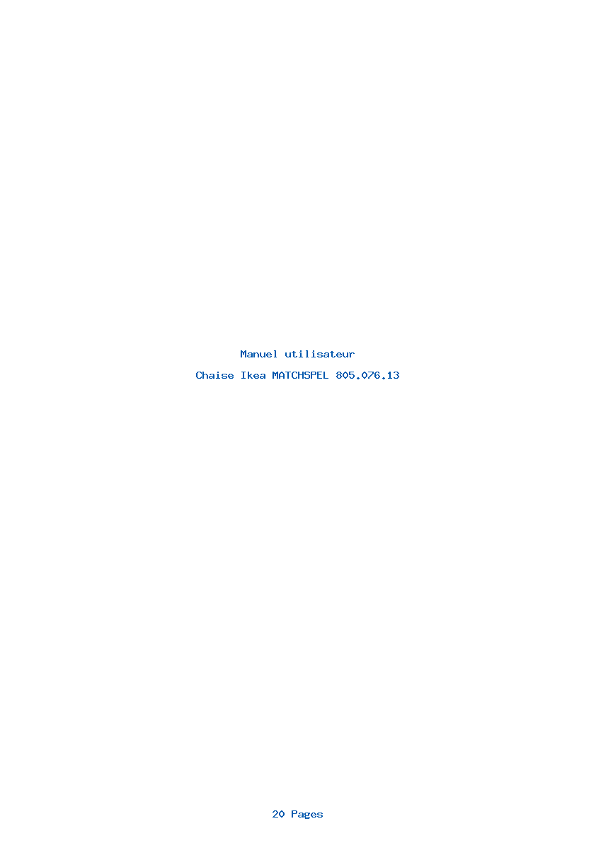Page 1 de la notice Manuel utilisateur Ikea MATCHSPEL 805.076.13