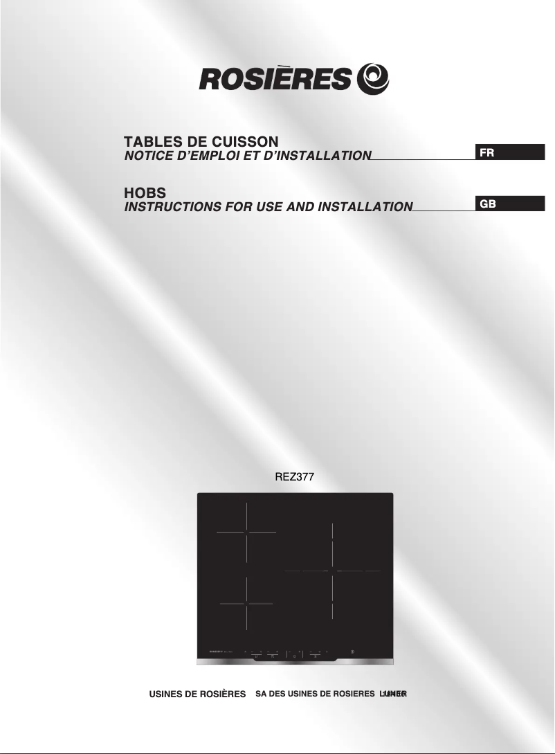 Page 1 de la notice Manuel utilisateur Rosieres REZ377