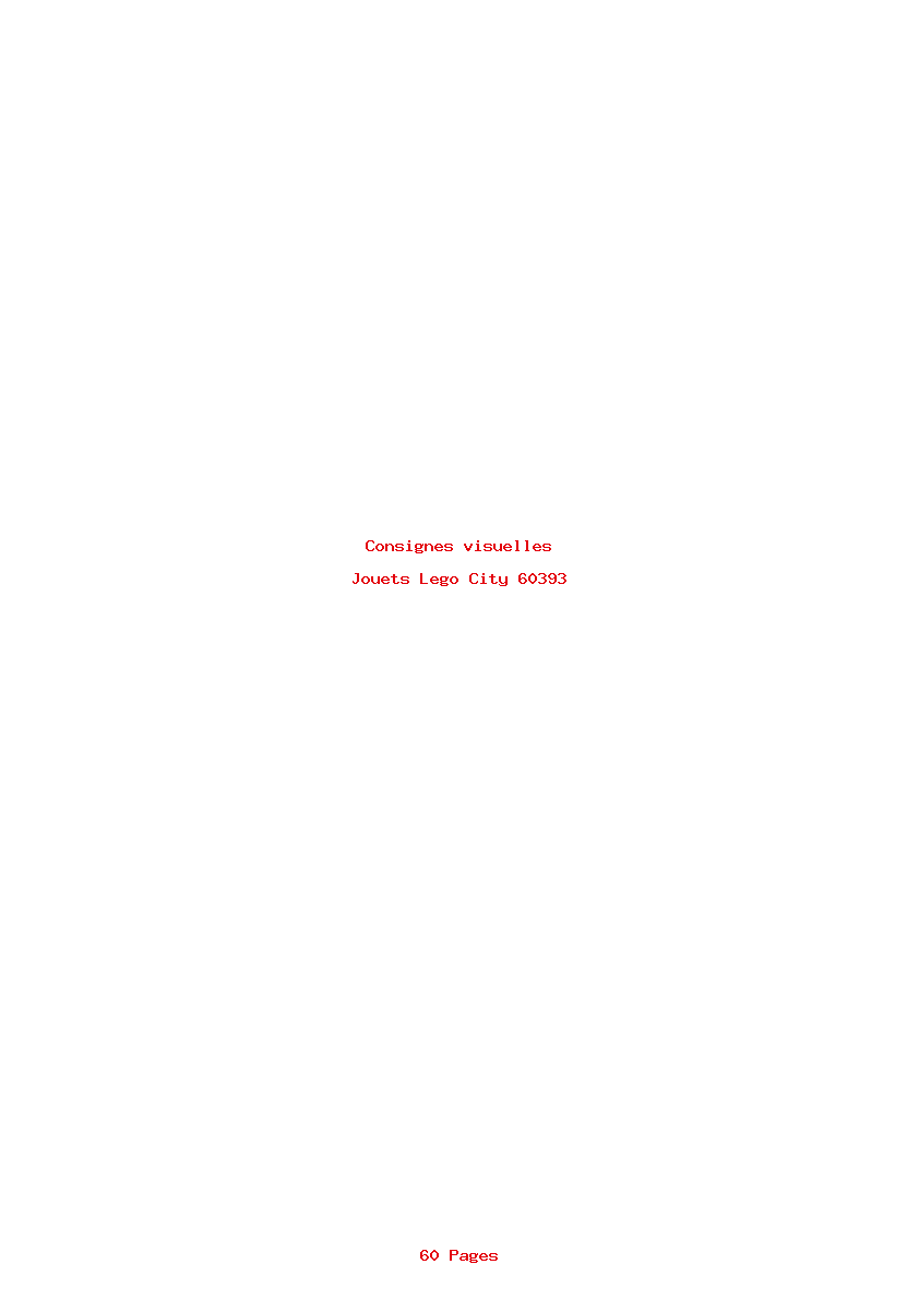 Page 1 de la notice Consignes visuelles Lego City 60393