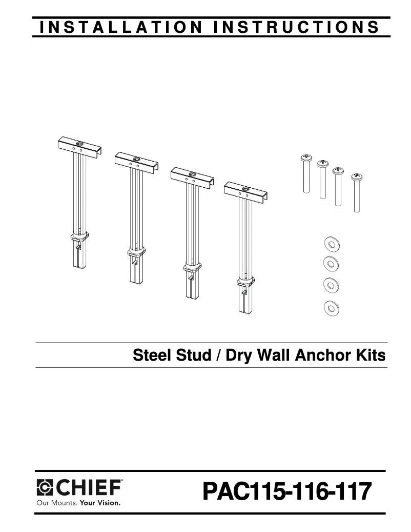 Page 1 de la notice Manuel utilisateur Chief PAC117