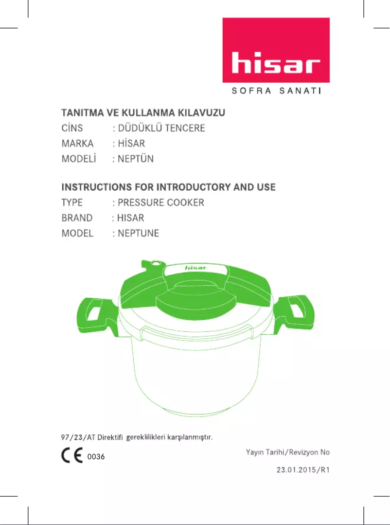 Page 1 de la notice Manuel utilisateur Hisar Neptun