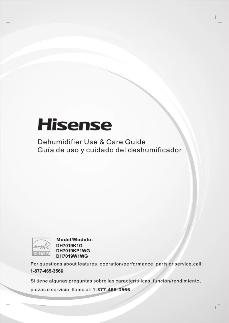Page 1 de la notice Manuel utilisateur Hisense DH7019KP1WG