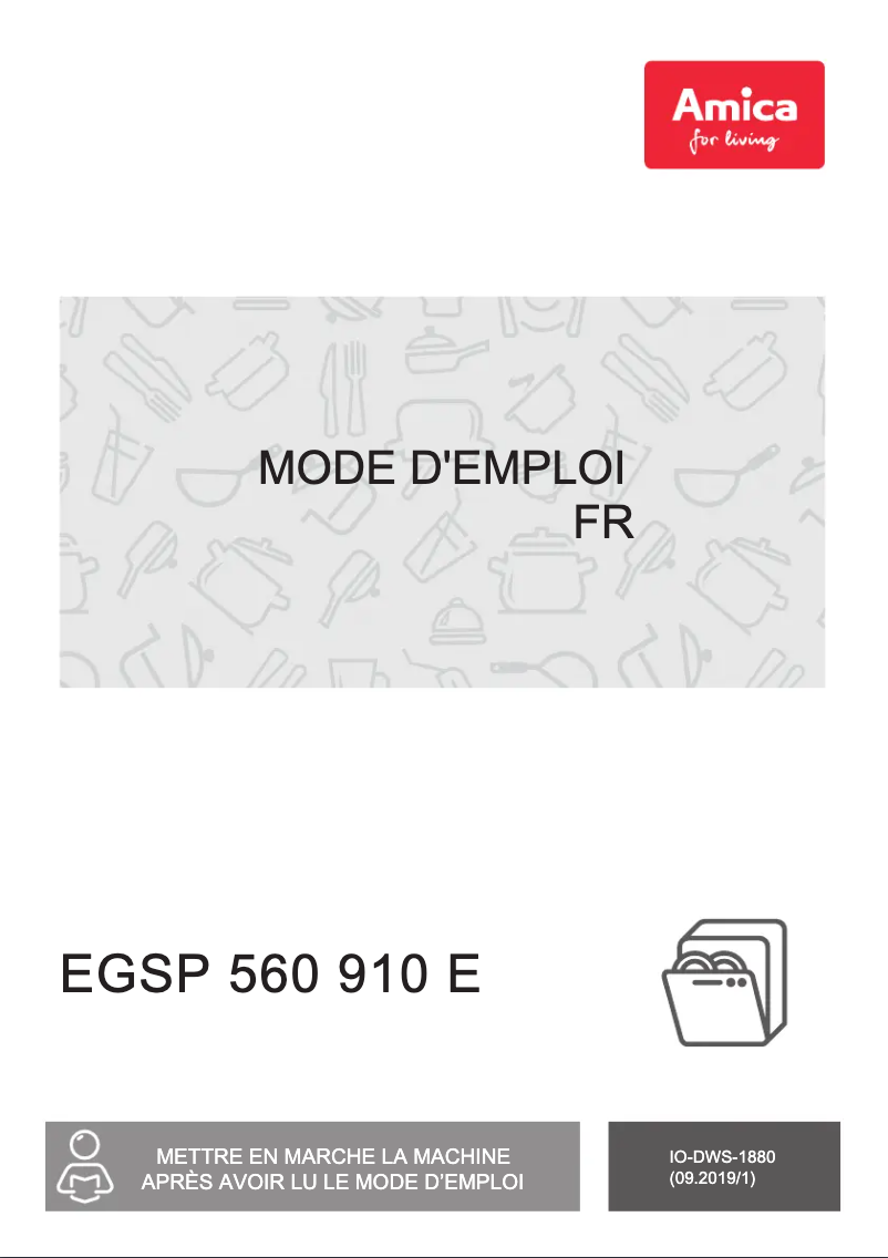 Page 1 de la notice Manuel utilisateur Amica EGSP 560 910-1 E