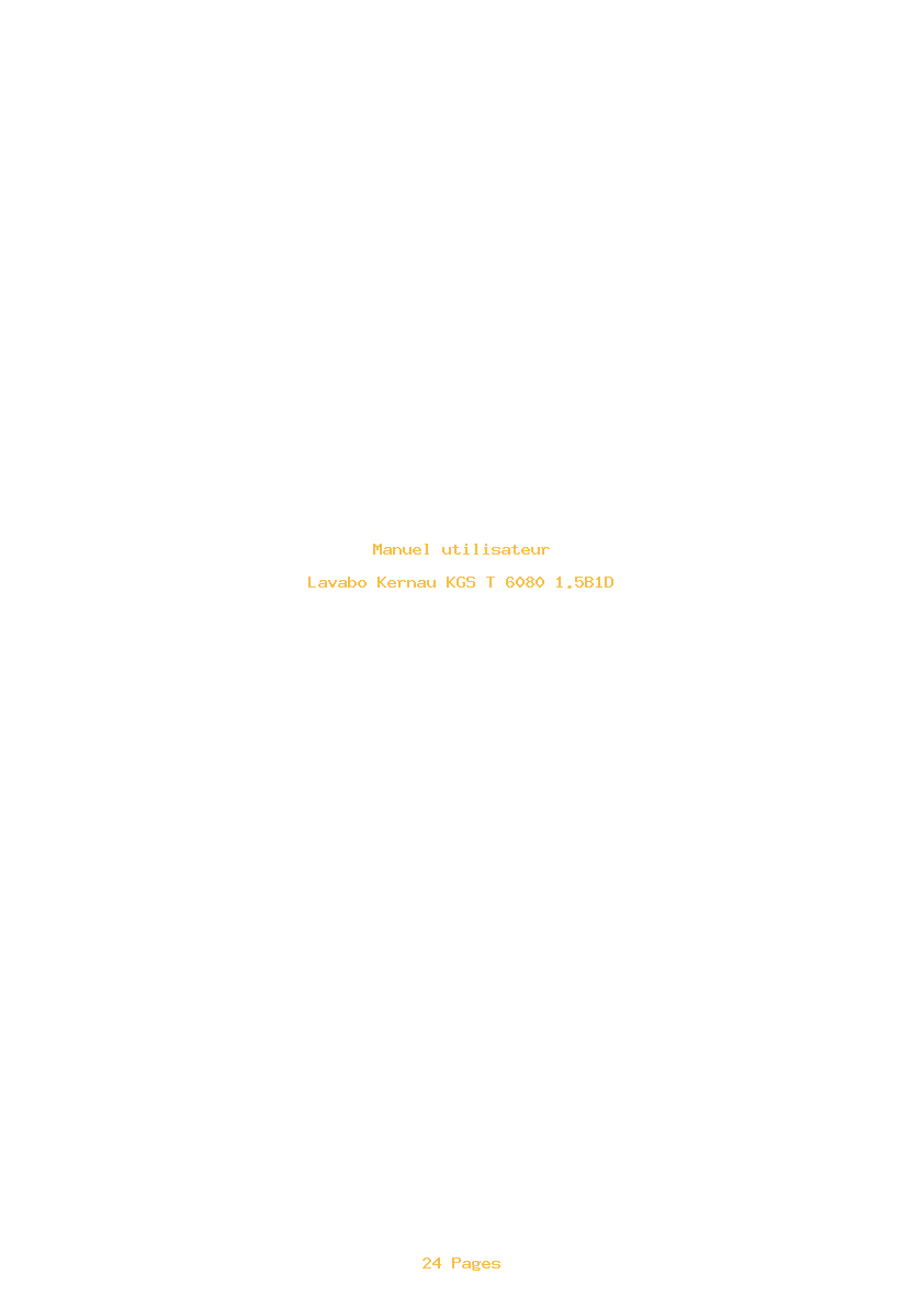 Page 1 de la notice Manuel utilisateur Kernau KGS T 6080 1.5B1D
