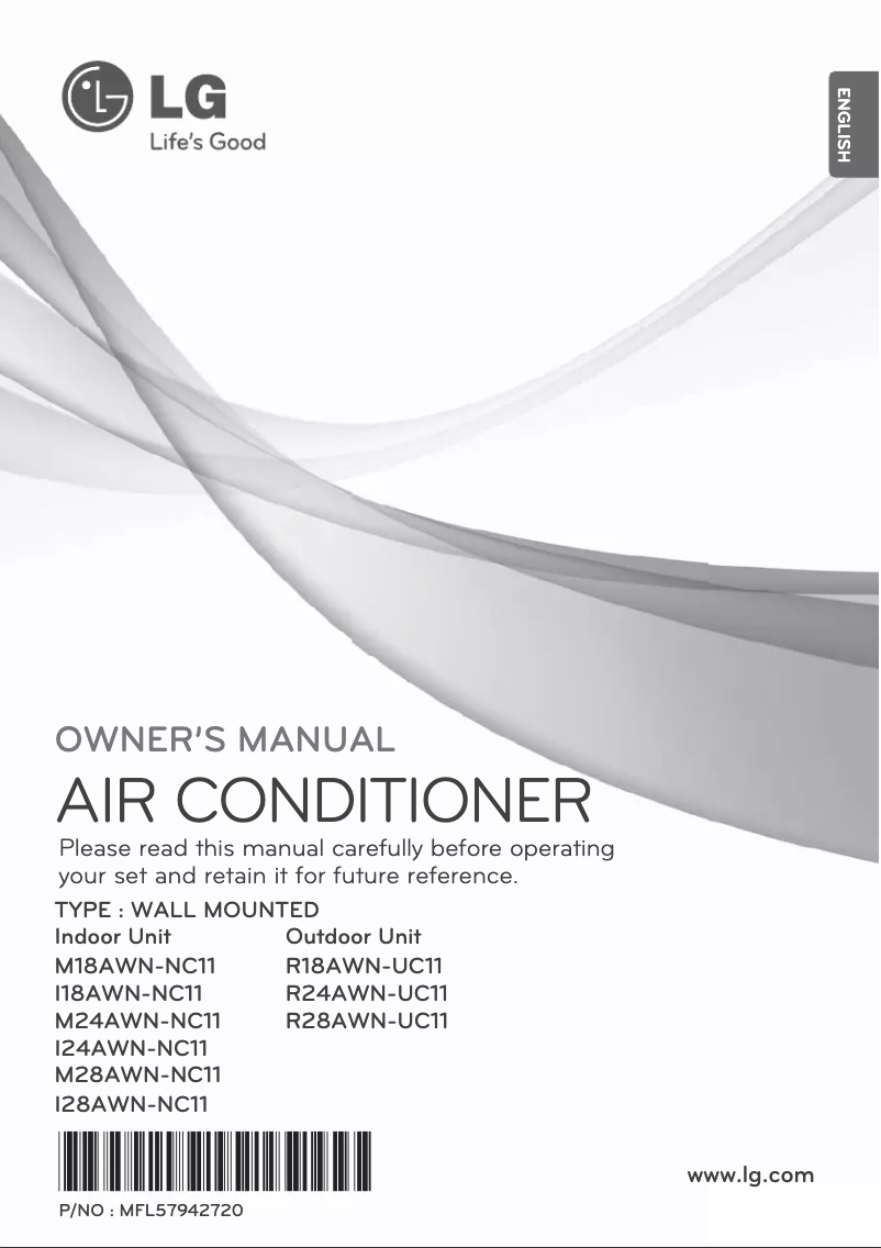 Page 1 de la notice Manuel utilisateur LG I24AWN-NC11