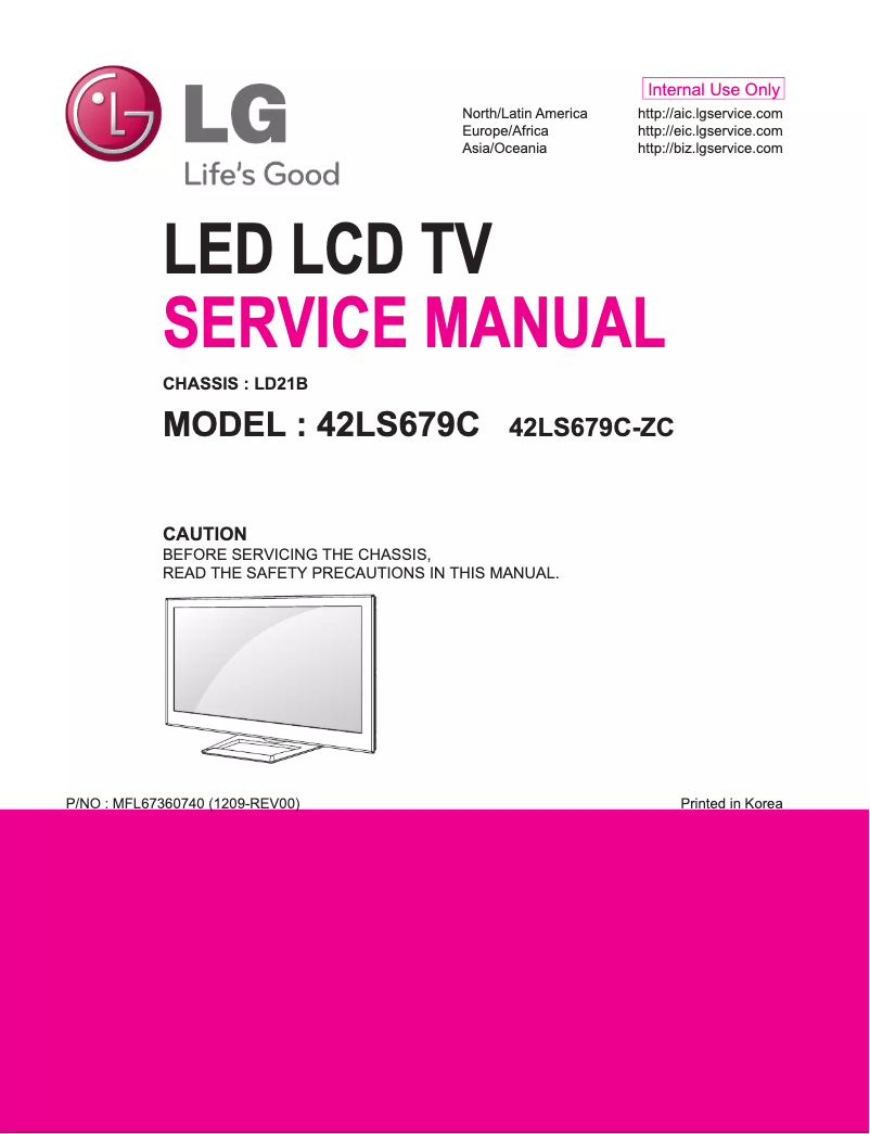 Page 1 de la notice Manuel utilisateur LG 42LS679C