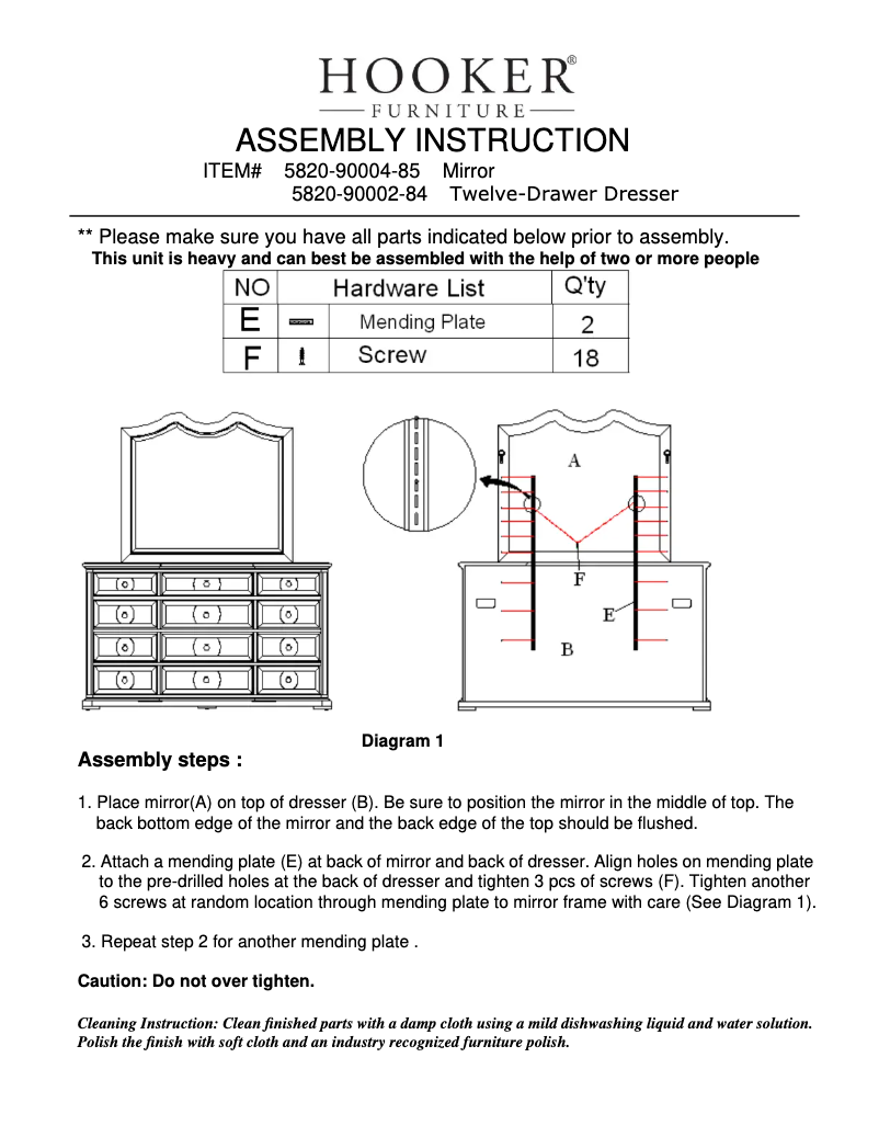 Page 1 de la notice Manuel utilisateur Hooker 5820-90004-85