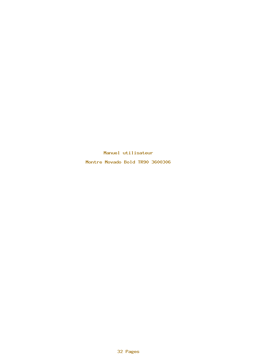 Page 1 de la notice Manuel utilisateur Movado Bold TR90 3600306