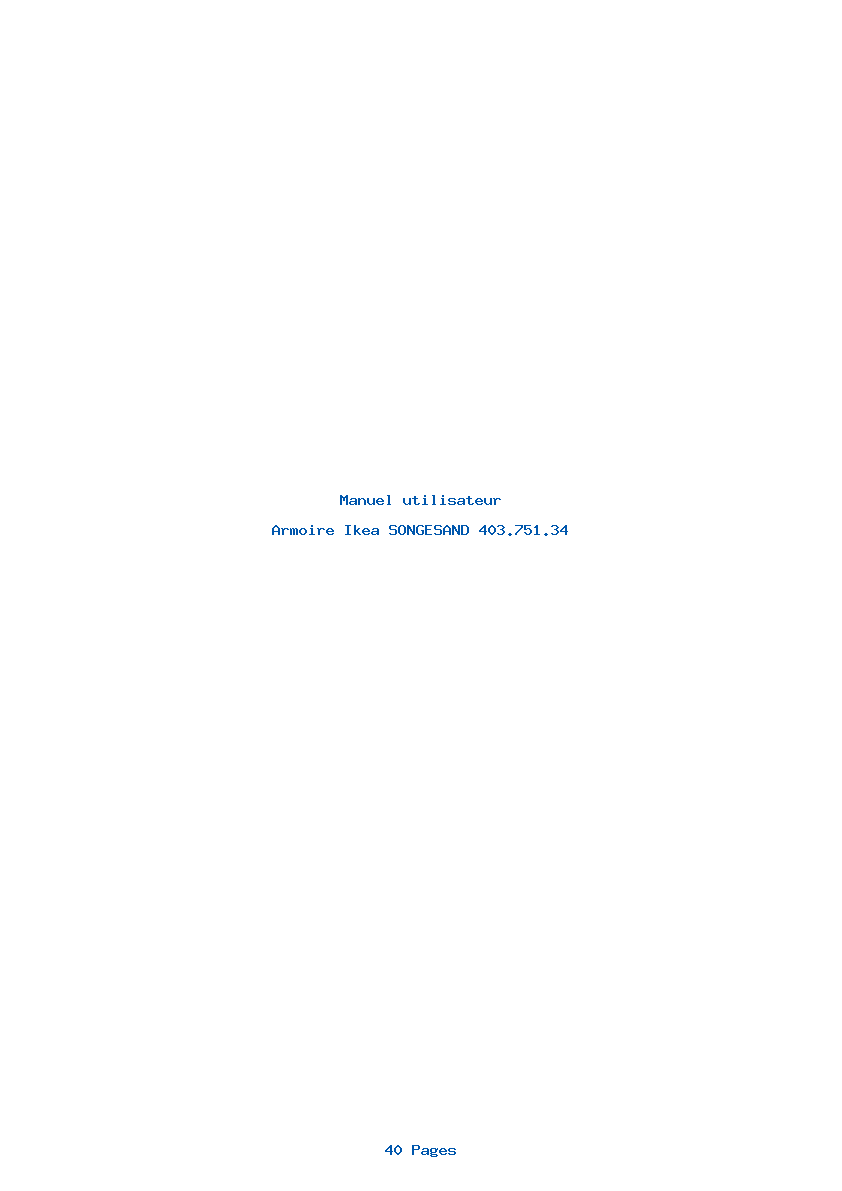 Page 1 de la notice Manuel utilisateur Ikea SONGESAND 403.751.34