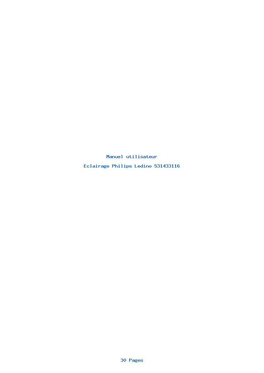 Page 1 de la notice Manuel utilisateur Philips Ledino 531433116