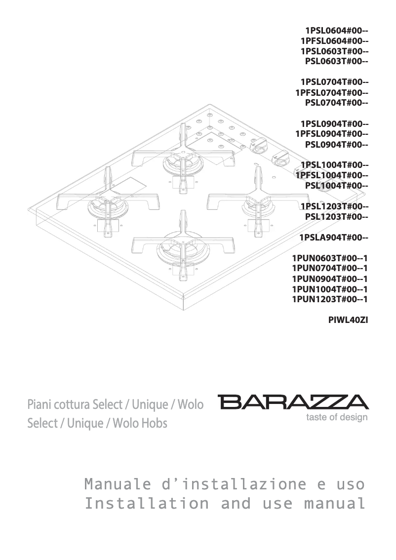 Page 1 de la notice Manuel utilisateur Barazza 1P60WLVE
