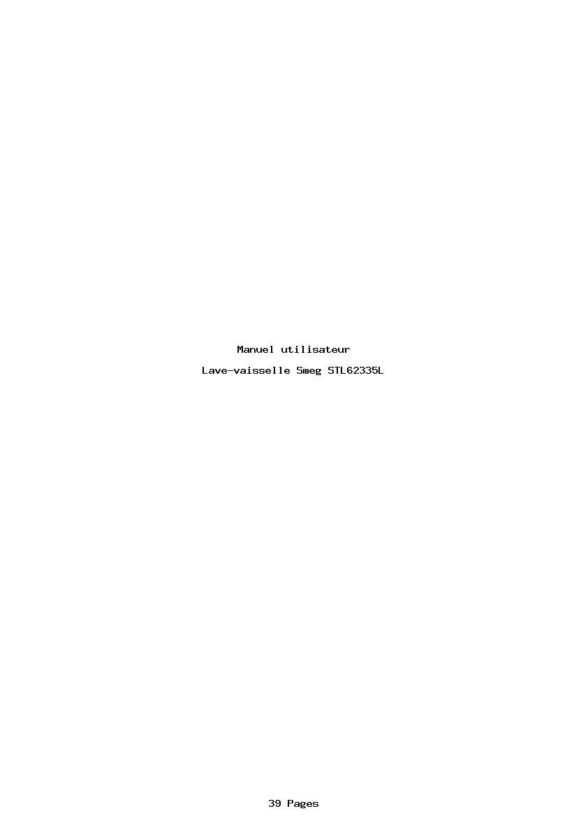 Page 1 de la notice Manuel utilisateur Smeg STL62335L