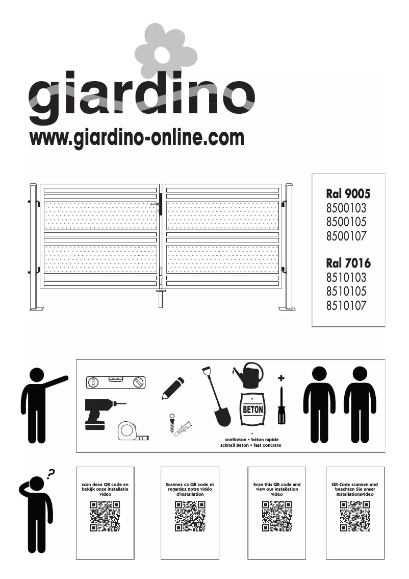 Page 1 de la notice Manuel utilisateur Giardino 8500105