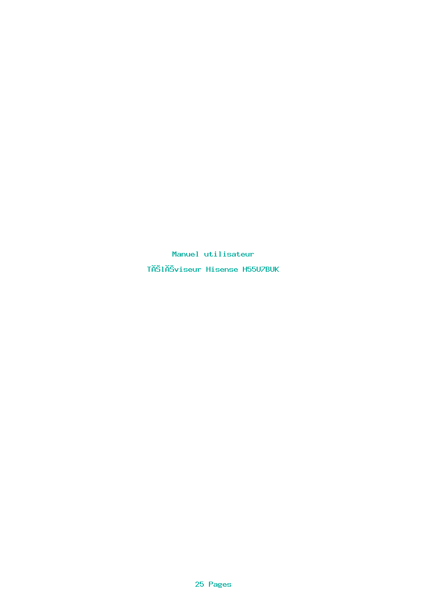 Page 1 de la notice Manuel utilisateur Hisense H55U7BUK