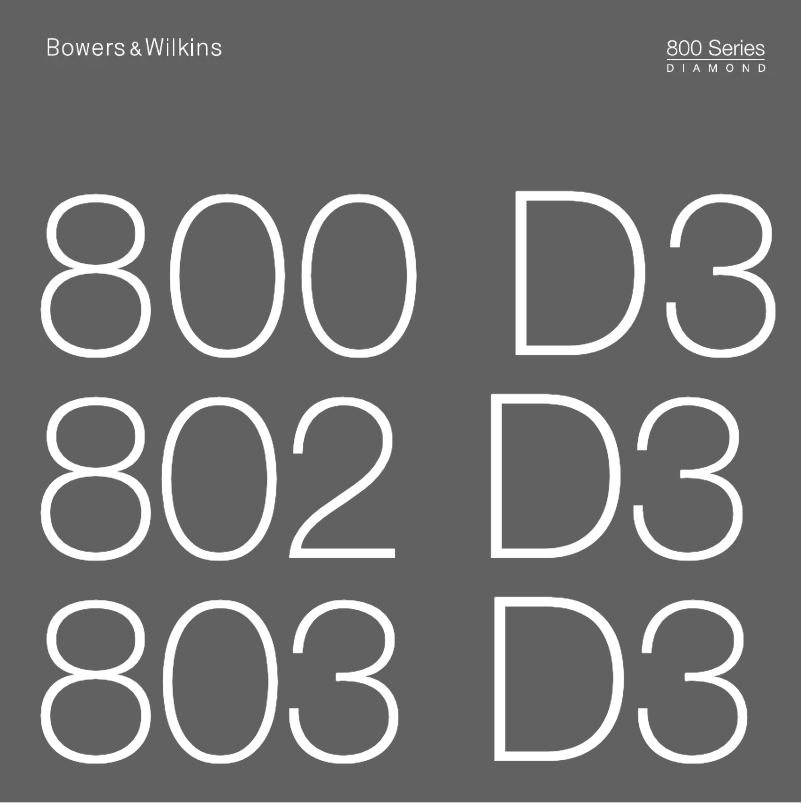 Page 1 de la notice Manuel utilisateur Bowers & Wilkins 802 D3 Prestige Edition