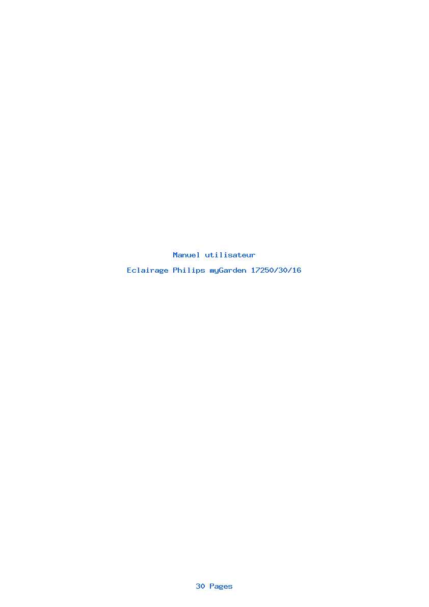 Page 1 de la notice Manuel utilisateur Philips myGarden 17250/30/16