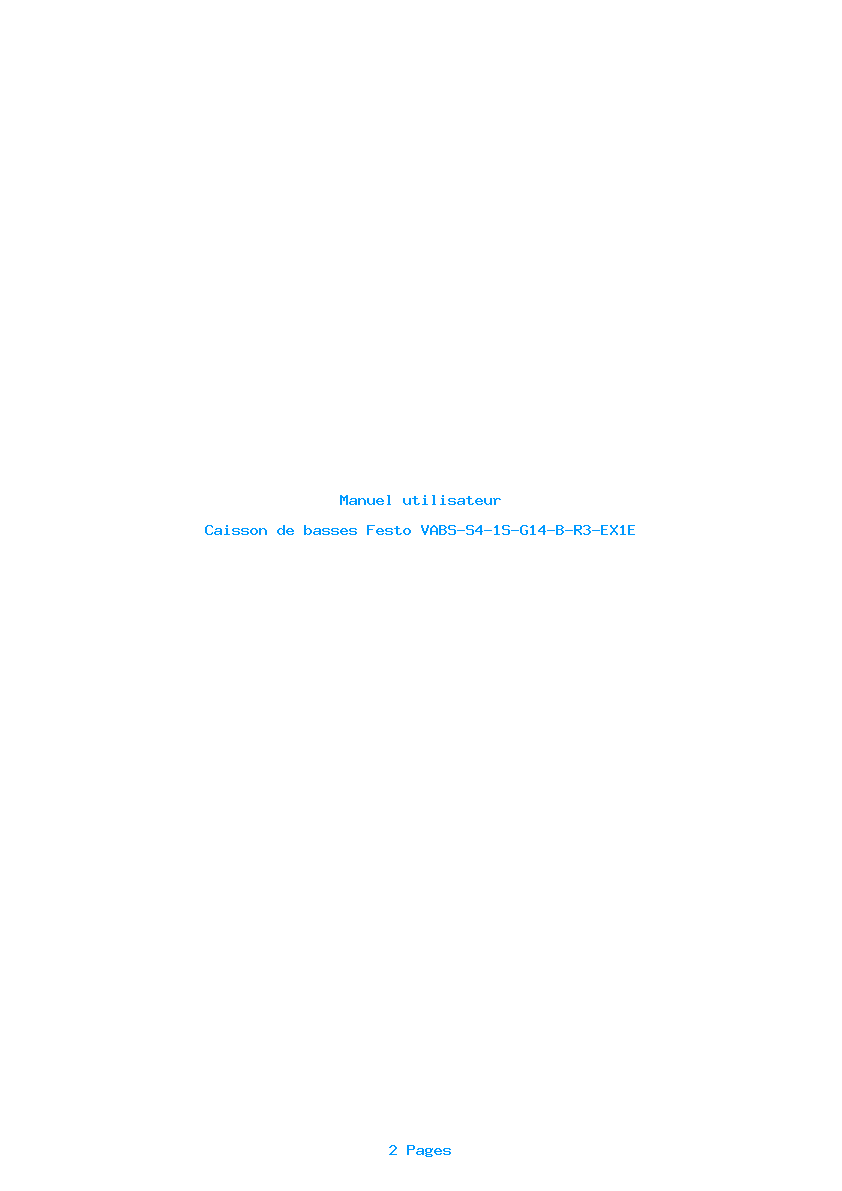 Page 1 de la notice Manuel utilisateur Festo VABS-S4-1S-G14-B-R3-EX1E