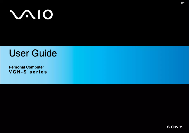 Página 1 del manual Manual de usuario Sony Vaio VGN-S4XRP