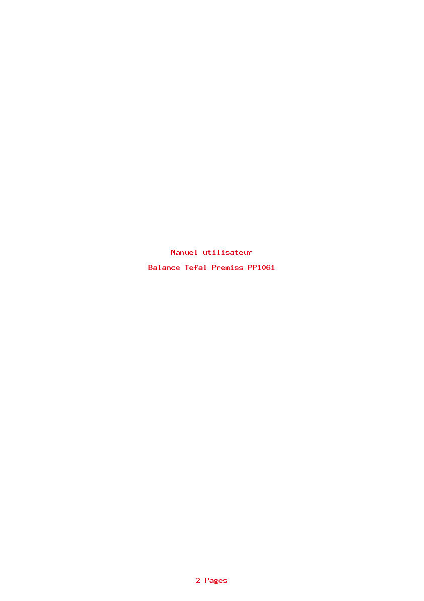 Page 1 de la notice Manuel utilisateur Tefal Premiss PP1061