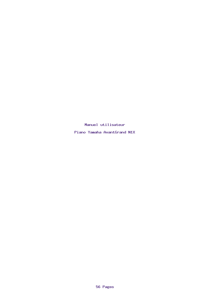 Page 1 de la notice Manuel utilisateur Yamaha AvantGrand N1X