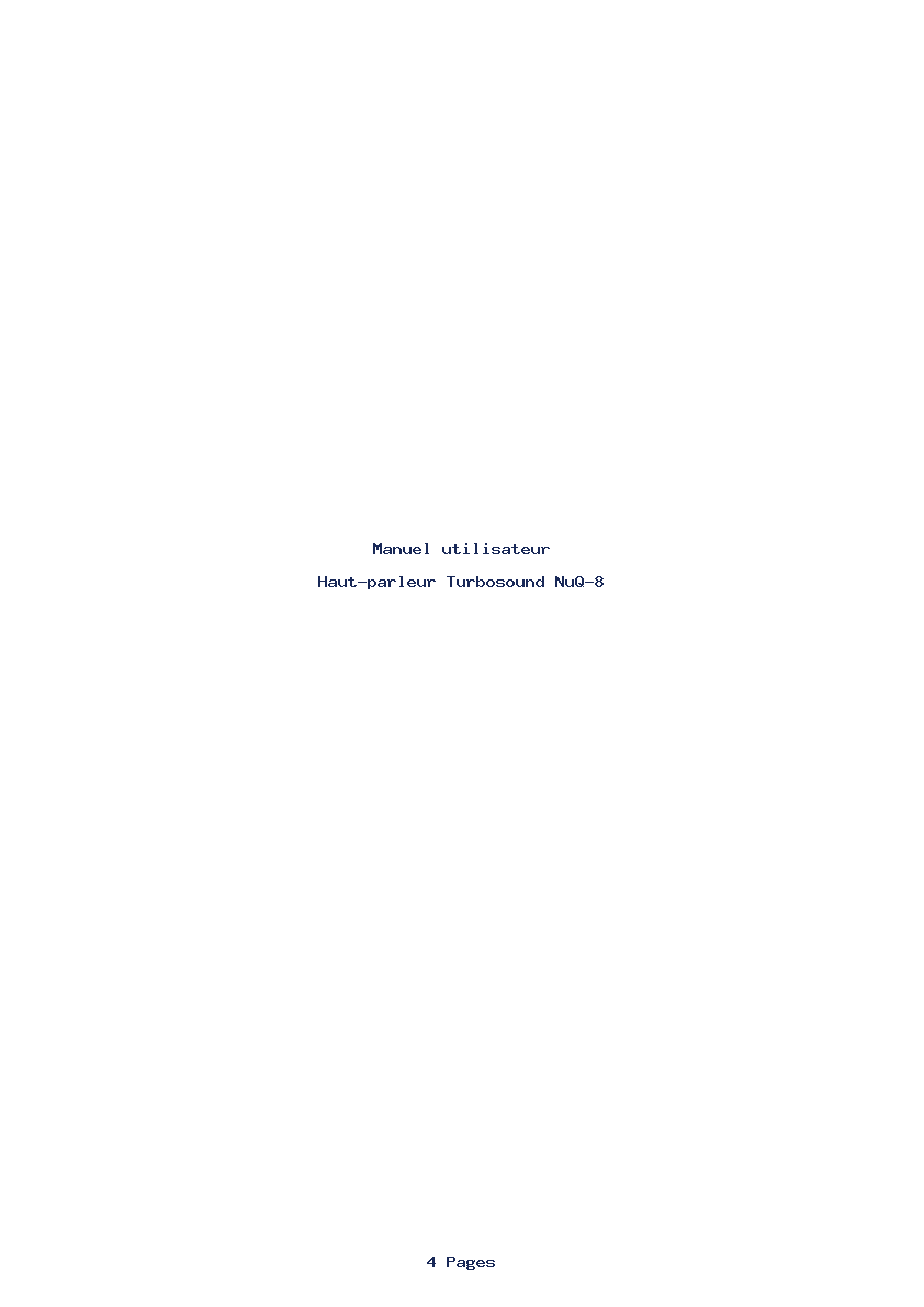 Page 1 de la notice Manuel utilisateur Turbosound NuQ-8