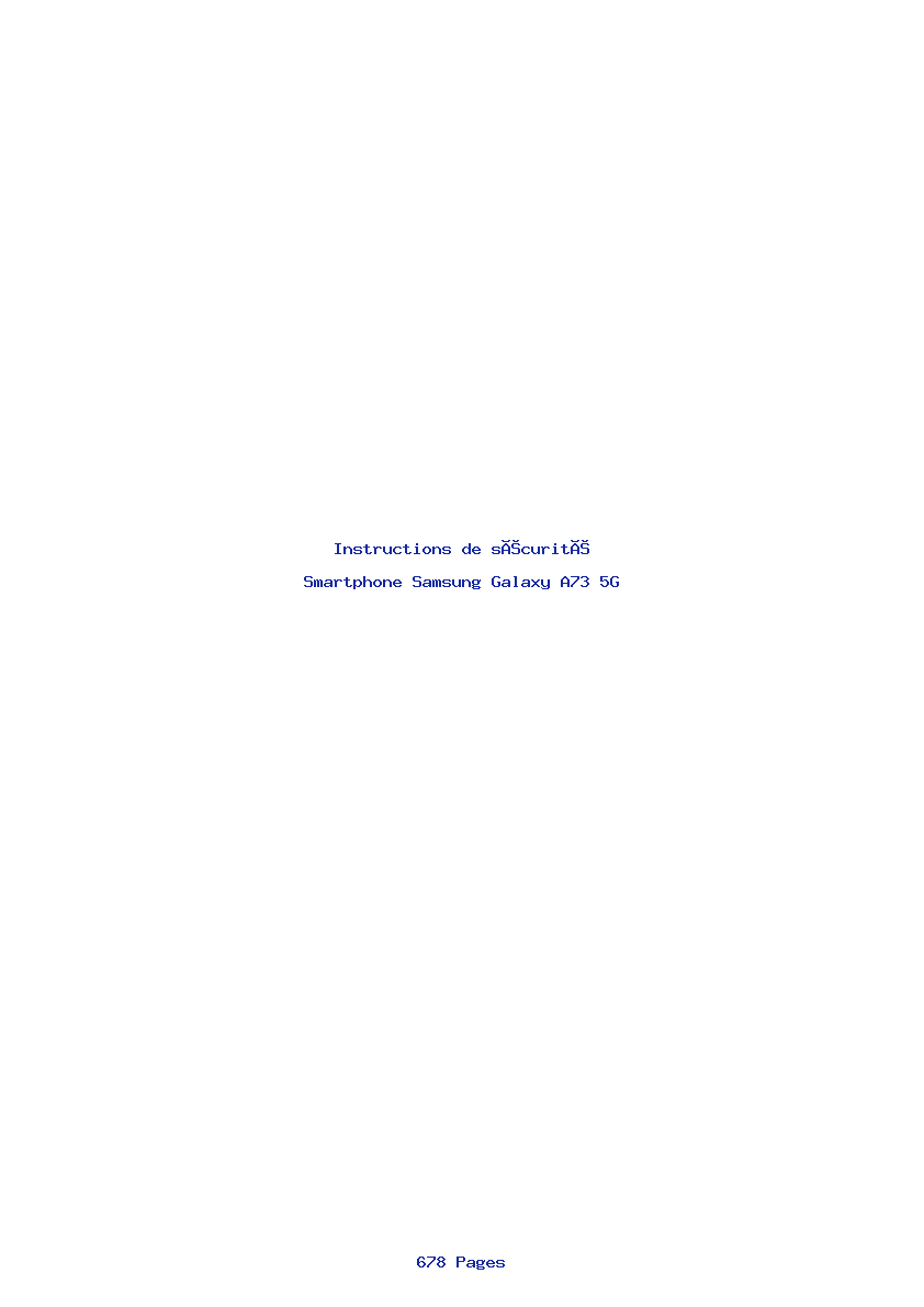 Page 1 de la notice Instructions de sécurité Samsung Galaxy A73 5G