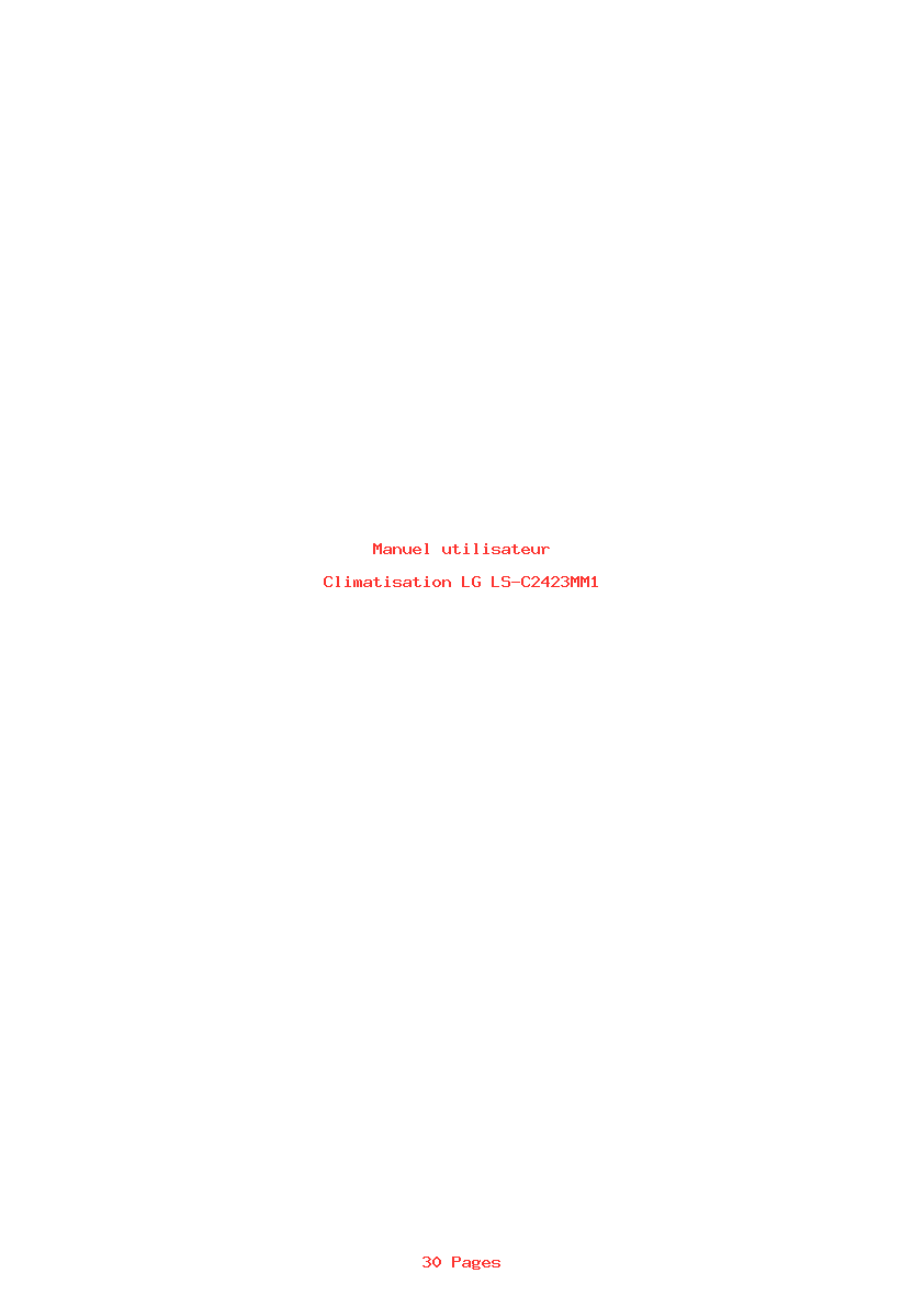 Page 1 de la notice Manuel utilisateur LG LS-C2423MM1