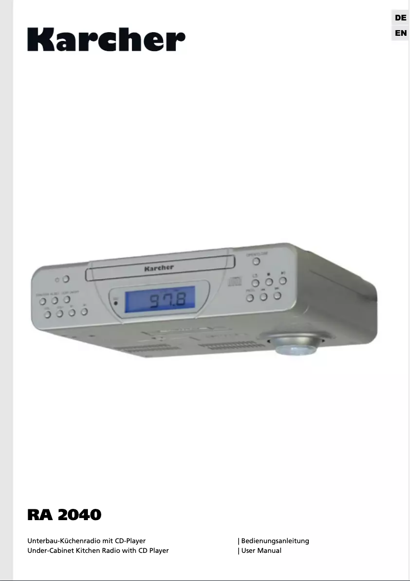 Page 1 de la notice Manuel utilisateur Karcher Audio RA 2040