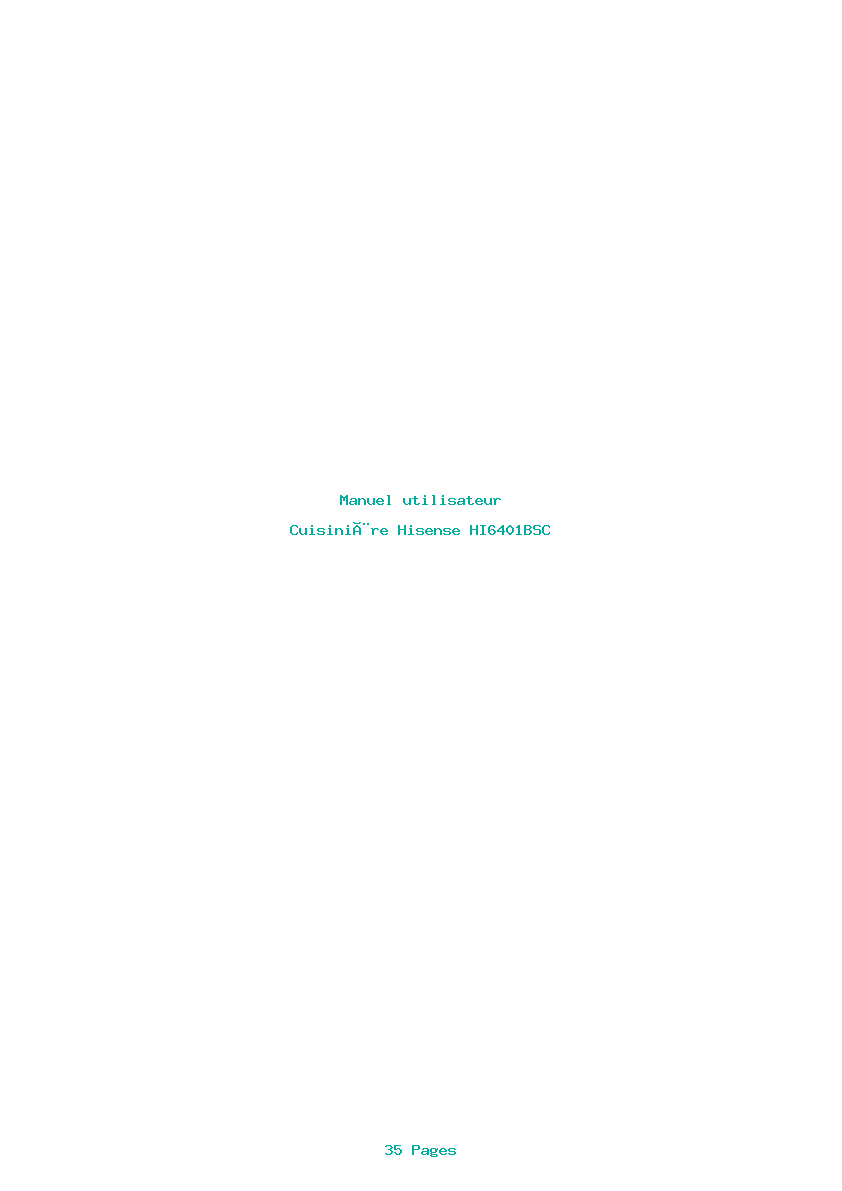Page 1 de la notice Manuel utilisateur Hisense HI6401BSC