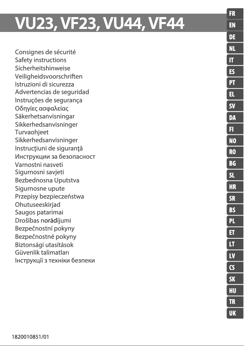 Página 1 del manual Instrucciones de seguridad Rowenta Essential Plus VU2310