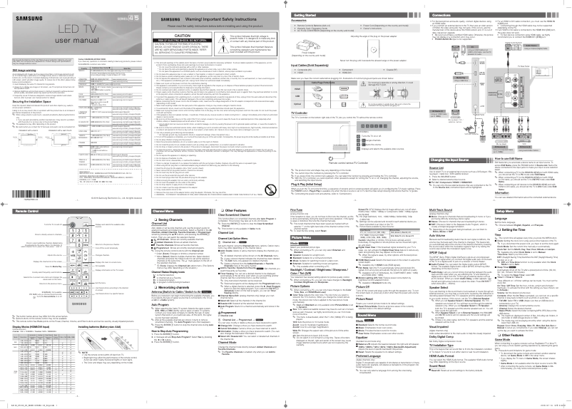 Página 1 del manual Manual de usuario Samsung UN32K4100AF