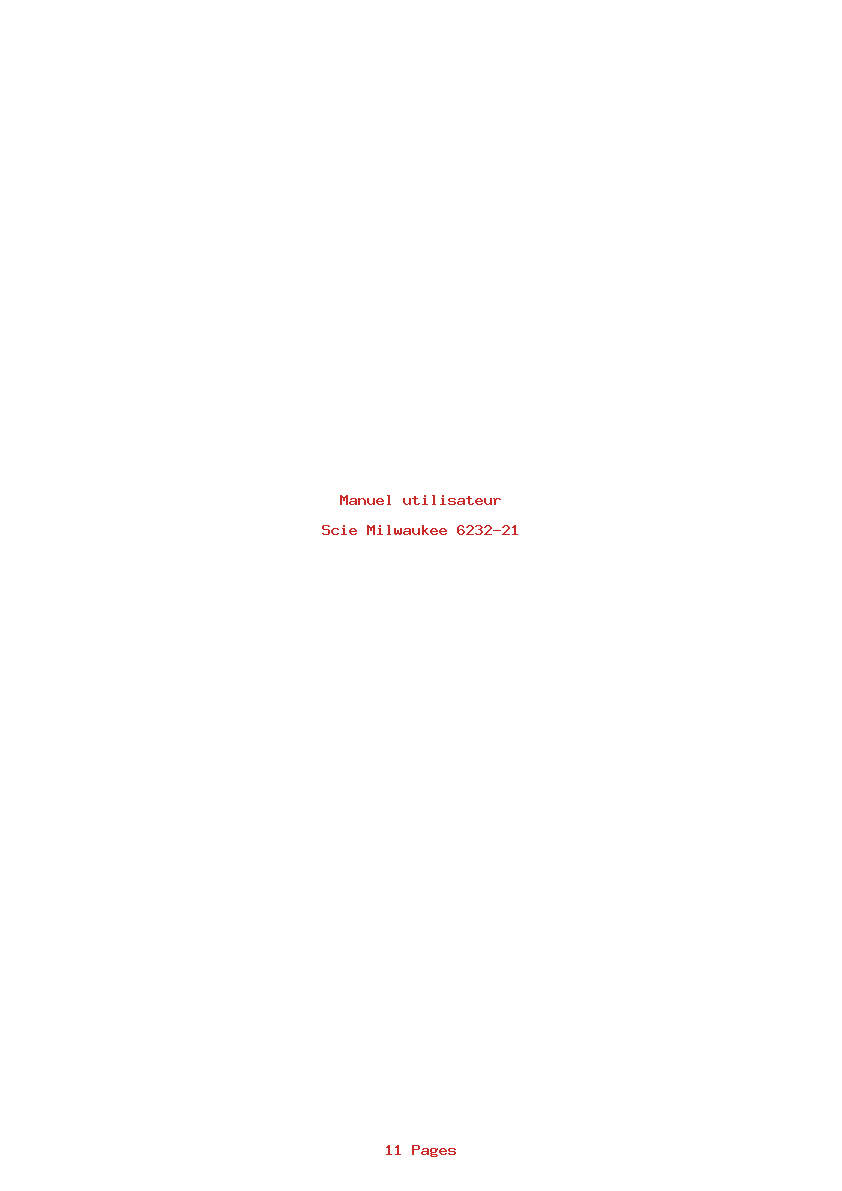 Page 1 de la notice Manuel utilisateur Milwaukee 6232-21