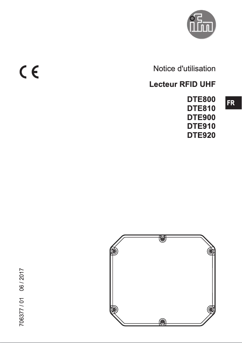 Page 1 de la notice Manuel utilisateur IFM DTE900