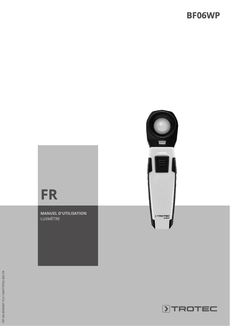 Page 1 de la notice Manuel utilisateur Trotec BF06WP