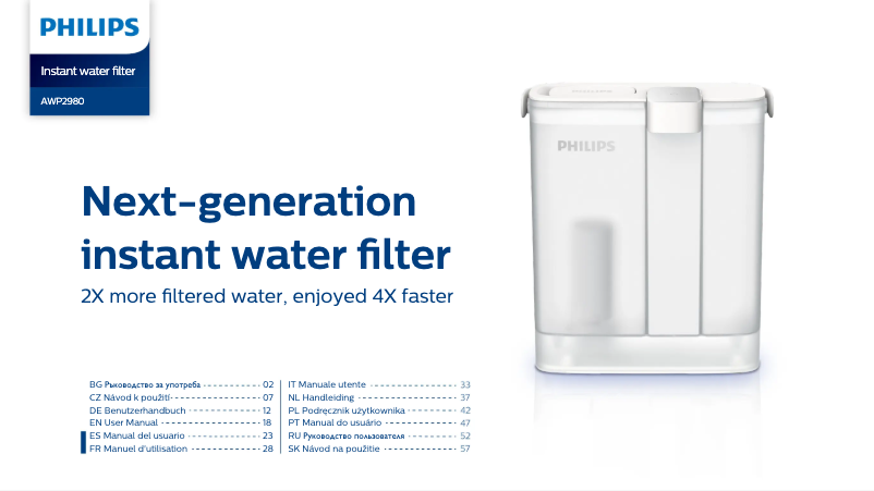 Page 1 de la notice Manuel utilisateur Philips Micro X-Clean AWP2980