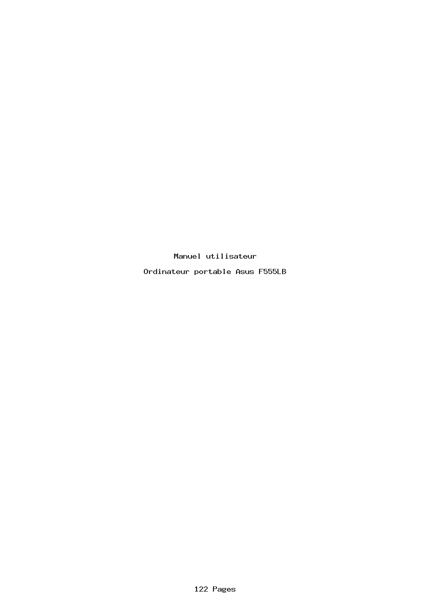 Page 1 de la notice Manuel utilisateur Asus F555LB