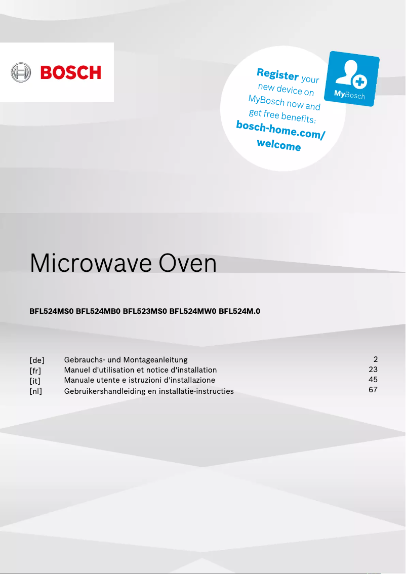 Page 1 of the manual User Manual Bosch BFL524MB0