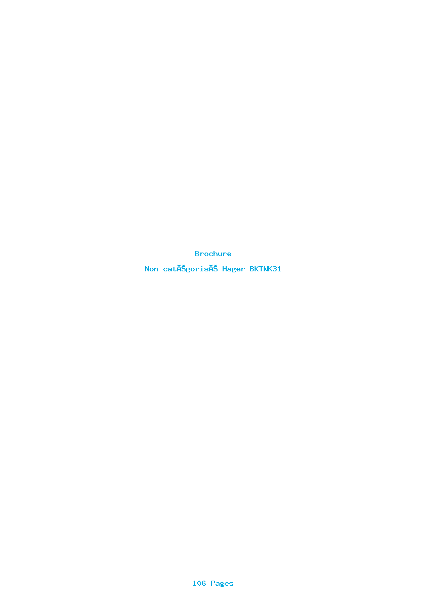 Page 1 de la notice Brochure Hager BKTWK31