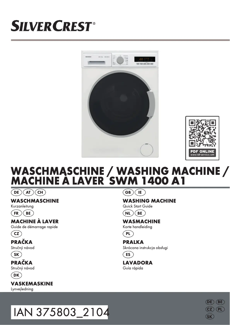 Página 1 del manual Manual de usuario SilverCrest SWM 1400 A1