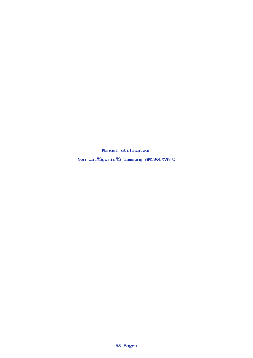 Page 1 de la notice Manuel utilisateur Samsung AM180CXVAFC